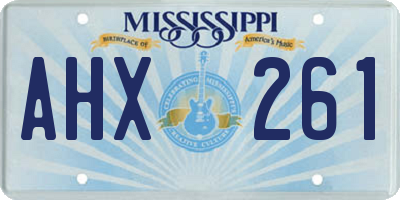 MS license plate AHX261