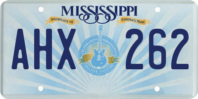 MS license plate AHX262