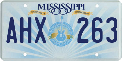 MS license plate AHX263