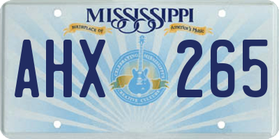 MS license plate AHX265