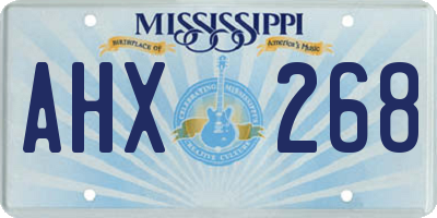 MS license plate AHX268