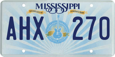 MS license plate AHX270