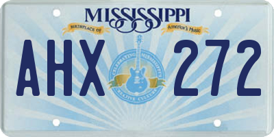 MS license plate AHX272