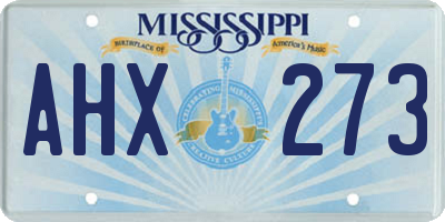 MS license plate AHX273