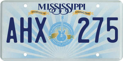 MS license plate AHX275