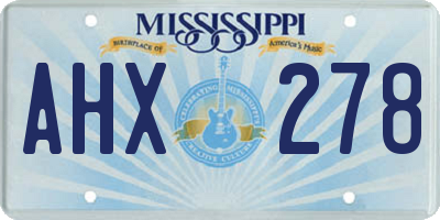 MS license plate AHX278