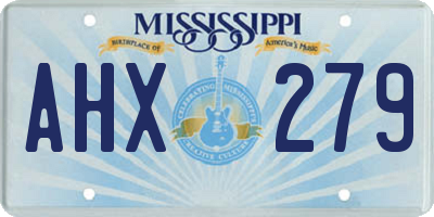 MS license plate AHX279