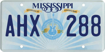 MS license plate AHX288