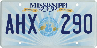 MS license plate AHX290