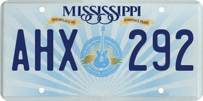 MS license plate AHX292