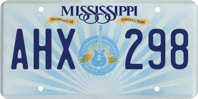 MS license plate AHX298