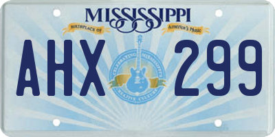 MS license plate AHX299