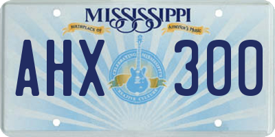MS license plate AHX300