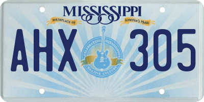 MS license plate AHX305