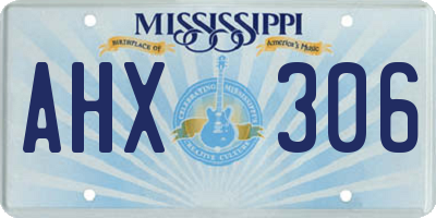 MS license plate AHX306