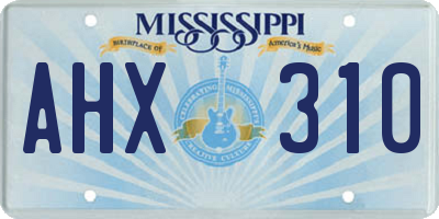 MS license plate AHX310