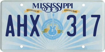 MS license plate AHX317