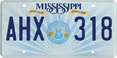 MS license plate AHX318