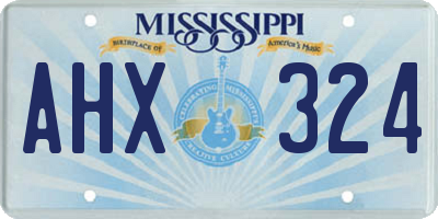 MS license plate AHX324