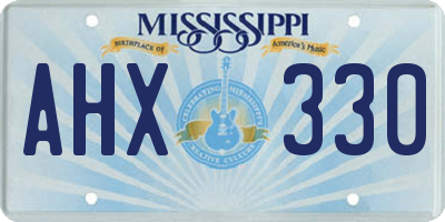 MS license plate AHX330