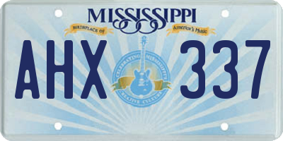 MS license plate AHX337