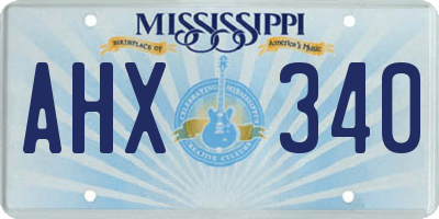 MS license plate AHX340