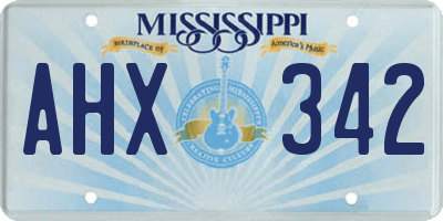 MS license plate AHX342