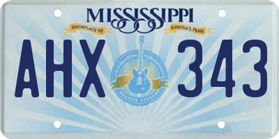 MS license plate AHX343