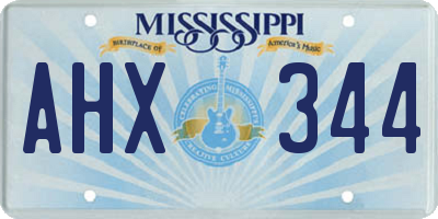MS license plate AHX344