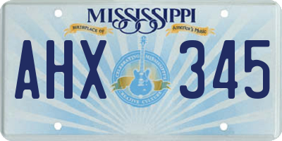MS license plate AHX345