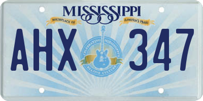 MS license plate AHX347