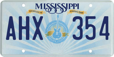 MS license plate AHX354