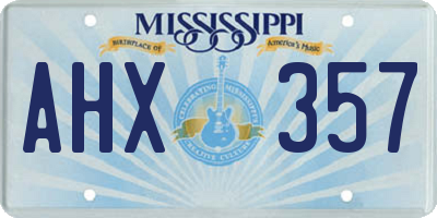 MS license plate AHX357