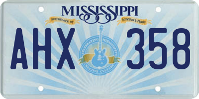 MS license plate AHX358
