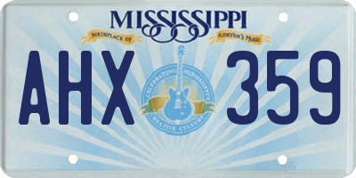 MS license plate AHX359