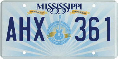 MS license plate AHX361