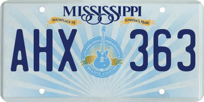 MS license plate AHX363