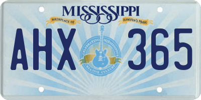 MS license plate AHX365