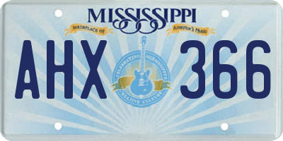 MS license plate AHX366