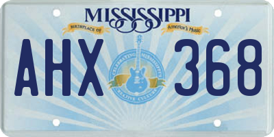 MS license plate AHX368
