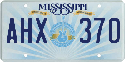MS license plate AHX370