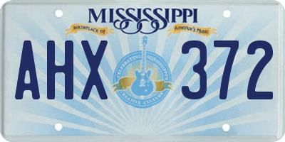 MS license plate AHX372