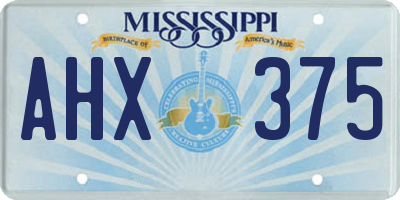 MS license plate AHX375