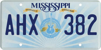 MS license plate AHX382