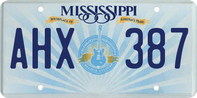 MS license plate AHX387