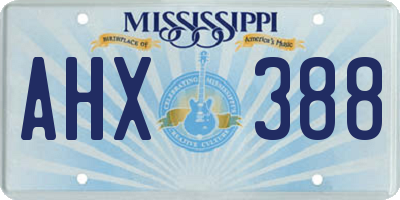 MS license plate AHX388