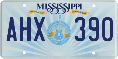 MS license plate AHX390
