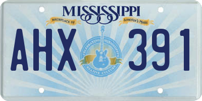 MS license plate AHX391