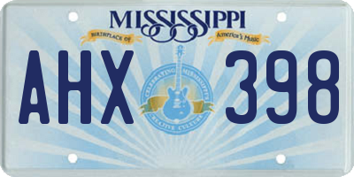 MS license plate AHX398