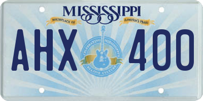 MS license plate AHX400
